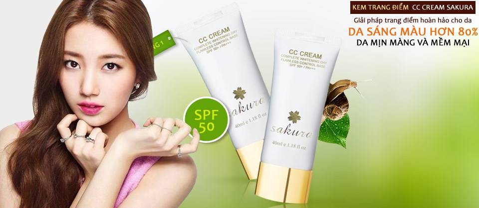 Kem trang điểm dưỡng da Sakura CC Cream - Tỏa sáng sau 3 phút