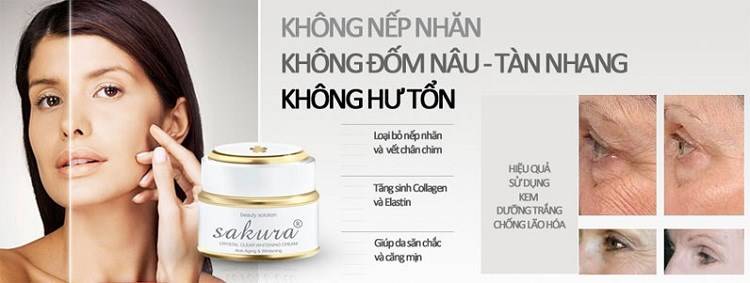 Kem dưỡng trắng da chống lão hóa cho làn da đẹp mãi Kem dưỡng trắng da ngăn ngừa lão hóa Sakura Anti Wrinkle Whitening - Đẹp mãi cùng thời gian