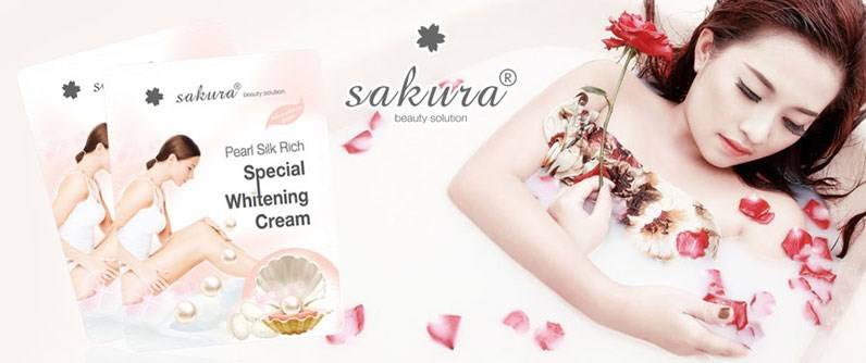 Kem tắm trắng toàn thân ngọc trai tơ tằm Sakura