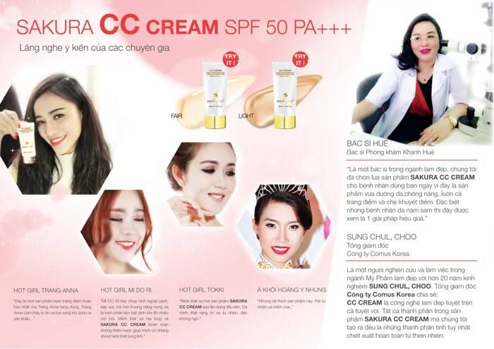 Ý kiến của các chuyên gia về CC Cream Sakura Ý kiến của các chuyên gia về CC Cream Sakura