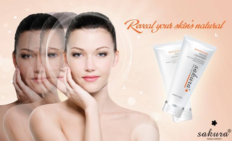 Sữa rửa mặt trắng da Sakura Whitening Facial làm sạch và dưỡng trắng da Sữa rửa mặt trắng da Sakura Whitening Facial làm sạch và dưỡng trắng da