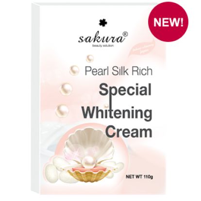 Kem tắm trắng tơ tằm Sakura Pearl Silk Rich Special Whitening Cream chính hãng của Nhật
